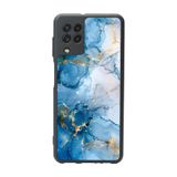 BG AKSESUAR Samsung Galaxy M22 Uyumlu Mat Siyah Kılıf, Mermer Tasarım, Yumuşak Silikon, Şok Emici