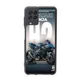 BG AKSESUAR Samsung Galaxy M22 Uyumlu Mat Siyah Kılıf, Motor Baskılı, Yumuşak Silikon, Şok Emici