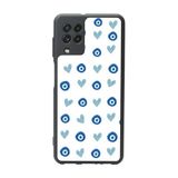 BG AKSESUAR Samsung Galaxy M22 Uyumlu Mat Siyah Kılıf, Nazar Boncuğu Tasarımı, Yumuşak Silikon, Koruyucu, Şok Emici