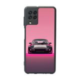 BG AKSESUAR Samsung Galaxy M22 Uyumlu Mat Siyah Kılıf, Porsche Baskılı, Yumuşak Silikon, Şok Emici