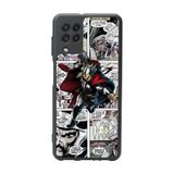 BG AKSESUAR Samsung Galaxy M22 Uyumlu Mat Siyah Kılıf, Yumuşak Silikon, Koruyucu, Şok Emici, Avengers Baskılı