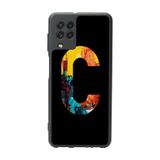 BG AKSESUAR Samsung Galaxy M22 Uyumlu Mat Siyah Kılıf, Yumuşak Silikon, Koruyucu, Şok Emici, Harfler Tasarım