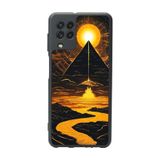BG AKSESUAR Samsung Galaxy M22 Uyumlu Mat Siyah Kılıf, Yumuşak Silikon, Manzara Tasarımı