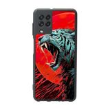 BG AKSESUAR Samsung Galaxy M22 Uyumlu Mat Siyah Kılıf, Yumuşak Silikon, Panter Tasarım, Şok Emici
