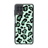 BG AKSESUAR Samsung Galaxy M32 ile Uyumlu Pastel Leopar Desenli Mat Siyah Silikon Kılıf, Şok Emici Koruyucu Kapak