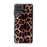 BG AKSESUAR Samsung Galaxy M32 Uyumlu Leopar Desenli Silikon Kılıf, Mat Siyah, Şok Emici Koruyucu Kapak