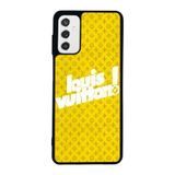 BG AKSESUAR Samsung Galaxy M52 ile Uyumlu Kılıf, LouisVuitton Desenli, Mat Siyah, Silikon