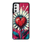 BG AKSESUAR Samsung Galaxy M52 ile Uyumlu Kılıf, Mat Siyah, Çiçek Deseni, Yumuşak Silikon, Şok Emici