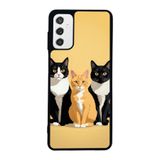 BG AKSESUAR Samsung Galaxy M52 ile Uyumlu Kılıf, Yumuşak Silikon, Koruyucu, Şok Emici, Kedi Baskılı, Sarı