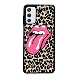 BG AKSESUAR Samsung Galaxy M52 ile Uyumlu Pastel Leopar Desenli Mat Siyah Silikon Kılıf, Şok Emici Koruyucu Kapak