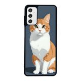 BG AKSESUAR Samsung Galaxy M52 Uyumlu Mat Siyah Kılıf, Yumuşak Silikon, Koruyucu, Şok Emici, Kedi Baskılı