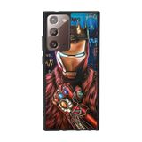 BG AKSESUAR Samsung Galaxy Note 20 Ultra ile Uyumlu Iron Man Baskılı Kılıf, Siyah, Yumuşak Silikon, Koruyucu, Şok Emici