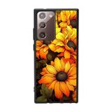 BG AKSESUAR Samsung Galaxy Note 20 Ultra ile Uyumlu Kılıf, Çiçek Deseni, Mat Siyah, Yumuşak Silikon, Koruyucu, Şok Emici