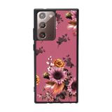 BG AKSESUAR Samsung Galaxy Note 20 Ultra ile Uyumlu Kılıf, Çiçek Deseni, Siyah, Yumuşak Silikon, Şok Emici