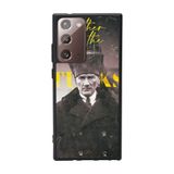 BG AKSESUAR Samsung Galaxy Note 20 Ultra ile Uyumlu Kılıf, Mustafa Kemal Atatürk Baskılı, Mat Siyah, Yumuşak Silikon, Koruyucu, Şok Emici