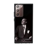 BG AKSESUAR Samsung Galaxy Note 20 Ultra ile Uyumlu Kılıf, Mustafa Kemal Atatürk Baskılı, Mat Siyah, Yumuşak Silikon, Şok Emici