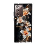 BG AKSESUAR Samsung Galaxy Note 20 Ultra ile Uyumlu Kılıf, Yumuşak Silikon, Koruyucu, Şok Emici, Çiçek Desen, Siyah
