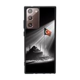 BG AKSESUAR Samsung Galaxy Note 20 Ultra ile Uyumlu Kılıf, Yumuşak Silikon, Koruyucu, Şok Emici, Türk Bayrağı Tasarım, Mat Siyah