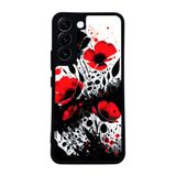 BG AKSESUAR Samsung Galaxy S22 ile Uyumlu Floral Tasarımlı Glossy Premium Kılıf, Çiçek Deseni, Siyah