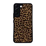 BG AKSESUAR Samsung Galaxy S22 ile Uyumlu Leopar Desenli Siyah Kılıf, Yumuşak Silikon, Koruyucu, Şok Emici Kapak