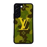 BG AKSESUAR Samsung Galaxy S22 ile Uyumlu LouisVuitton Desenli Siyah Kılıf