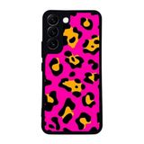 BG AKSESUAR Samsung Galaxy S22 ile Uyumlu Pastel Leopar Desenli Siyah Silikon Kılıf, Şok Emici Koruyucu Kapak