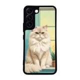 BG AKSESUAR Samsung Galaxy S22 ile Uyumlu Siyah Kılıf, Yumuşak Silikon, Koruyucu, Şok Emici Kapak, Kedi Tasarımı