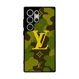 BG AKSESUAR Samsung Galaxy S22 Ultra Uyumlu Kılıf, LouisVuitton Tasarım, Mat Siyah, Silikon