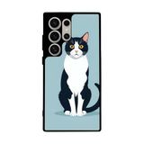 BG AKSESUAR Samsung Galaxy S22 Ultra Uyumlu Kılıf, Mat Siyah, Yumuşak Silikon, Koruyucu, Şok Emici, Kedi Desenli