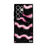 BG AKSESUAR Samsung Galaxy S22 Ultra Uyumlu Leopar Kürk Desenli Mat Siyah Silikon Kılıf, Şok Emici Koruyucu Kapak