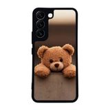 BG AKSESUAR Samsung Galaxy S22 Uyumlu Baskılı, Mat Siyah, Yumuşak Silikon, Koruyucu, Şok Emici Kapak, Kılıf, Oyuncak Ayıcık Tasarımı