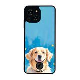 BG AKSESUAR Samsung Galaxy S23 Pro Max ile Uyumlu Golden Köpek Tasarımlı Glossy Premium Kılıf, Mavi