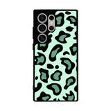 BG AKSESUAR Samsung Galaxy S23 Ultra ile Uyumlu Pastel Leopar Desenli Mat Siyah Silikon Kılıf, Şok Emici Koruyucu Kapak