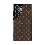 BG AKSESUAR Samsung Galaxy S23 Ultra Uyumlu Kılıf, Mat Siyah, LouisVuitton Deseni, Silikon