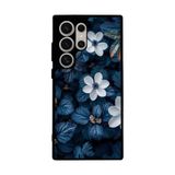 BG AKSESUAR Samsung Galaxy S23 Ultra Uyumlu Mat Siyah Kılıf, Yumuşak Silikon, Çiçek Desen, Koruyucu, Şok Emici