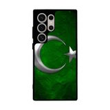 BG AKSESUAR Samsung Galaxy S23 Ultra Uyumlu Mat Siyah Kılıf, Yumuşak Silikon, Koruyucu, Şok Emici, Türk Bayrağı Baskılı