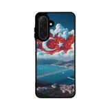 BG AKSESUAR Samsung Galaxy S24 ile Uyumlu Baskılı Siyah Kılıf, TPU Silikon, Şok Emici, Türk Bayrağı Tasarım