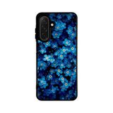 BG AKSESUAR Samsung Galaxy S24 ile Uyumlu Baskılı Telefon Kılıfı, Yumuşak Silikon, Şok Emici, Mavi Çiçek Deseni