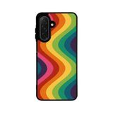 BG AKSESUAR Samsung Galaxy S24 ile Uyumlu Kılıf, Renkli Dalga Desen, Siyah, TPU Malzeme, Şok Emici Koruyucu Kapak