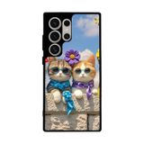 BG AKSESUAR Samsung Galaxy S24 Ultra ile Uyumlu Kedi Figürü Temalı Mat Siyah Silikon Kılıf, Yumuşak, Koruyucu, Şok Emici