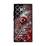 BG AKSESUAR Samsung Galaxy S24 Ultra Uyumlu Bayrak Figürlü Mat Siyah Silikon Kılıf, Yumuşak, Koruyucu, Şok Emici