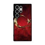 BG AKSESUAR Samsung Galaxy S24 Ultra Uyumlu Bayrak Figürlü Silikon Kılıf, Mat Siyah, Yumuşak Silikon, Şok Emici Koruyucu Kapak
