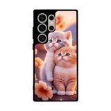 BG AKSESUAR Samsung Galaxy S24 Ultra Uyumlu Kedi Figürü Temalı Silikon Kılıf, Mat Siyah, Yumuşak, Koruyucu, Şok Emici