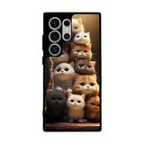 BG AKSESUAR Samsung Galaxy S24 Ultra Uyumlu Kedi Figürü Temalı Silikon Kılıf, Mat Siyah, Yumuşak Silikon, Şok Emici