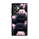 BG AKSESUAR Samsung Galaxy S24 Ultra Uyumlu Kedi Figürü Temalı Silikon Kılıf, Yumuşak, Koruyucu, Şok Emici, Siyah-Pembe