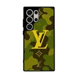 BG AKSESUAR Samsung Galaxy S24 Ultra Uyumlu Kılıf, LouisVuitton Tasarım, Mat Siyah, Silikon