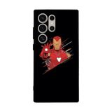 BG AKSESUAR Samsung Galaxy S24 Ultra Uyumlu Kılıf, Mat Siyah, Yumuşak Silikon, Koruyucu, Şok Emici, Iron Man Baskılı