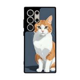 BG AKSESUAR Samsung Galaxy S24 Ultra Uyumlu Kılıf, Mat Siyah, Yumuşak Silikon, Koruyucu, Şok Emici, Kedi Baskılı