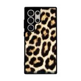 BG AKSESUAR Samsung Galaxy S24 Ultra Uyumlu Leopar Desenli Mat Siyah Silikon Kılıf, Şok Emici Koruyucu Kapak