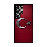 BG AKSESUAR Samsung Galaxy S24 Ultra Uyumlu Mat Siyah Kılıf, Türk Bayrağı Baskılı, Yumuşak Silikon, Koruyucu, Şok Emici